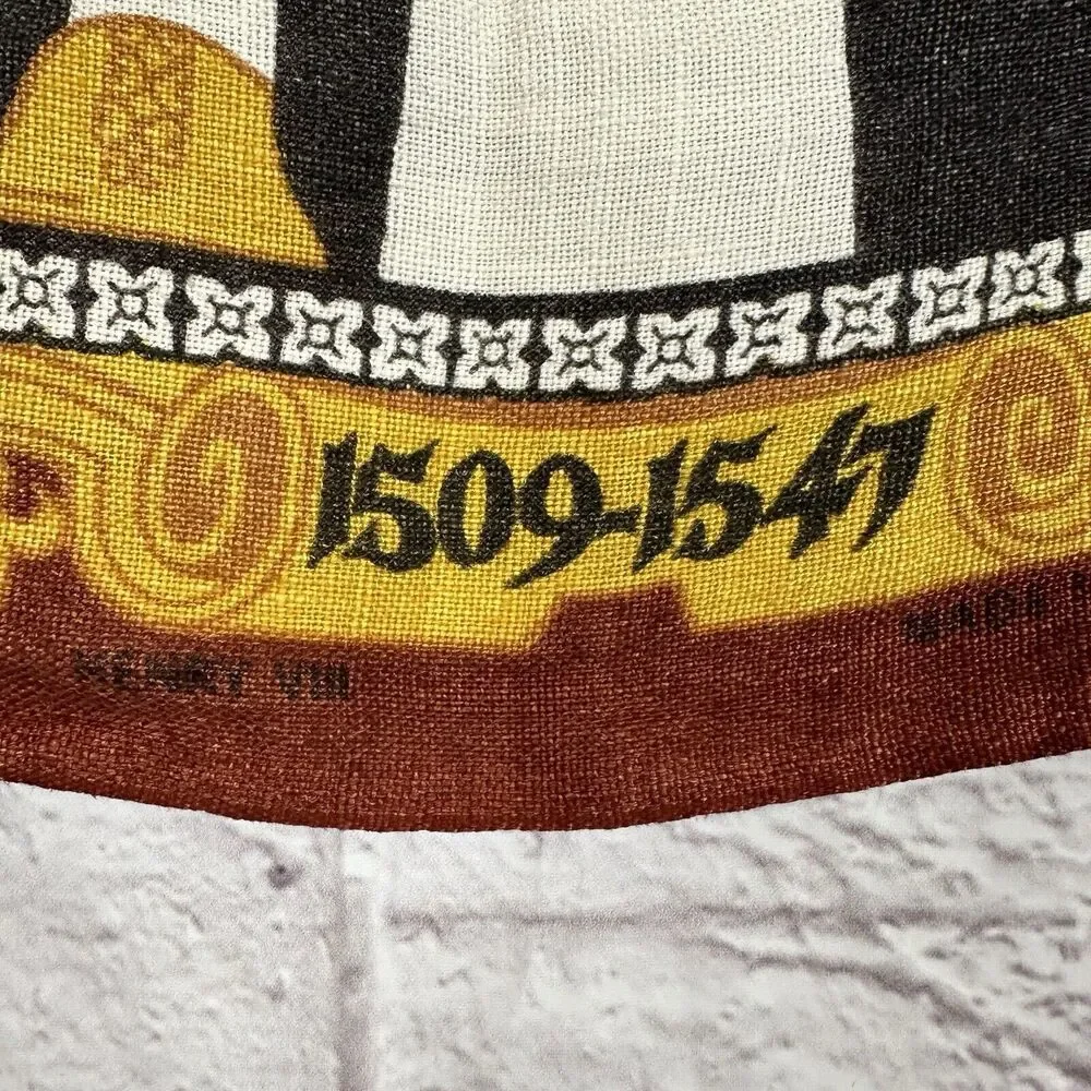 King Henry VIII England Vintage Ulster Irish Linen Kitchen Tea Towel History